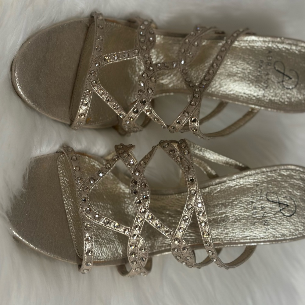 Adrianna Papell Gold Strappy Heels